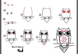 猫头鹰简笔画教程手绘卡通图案插画
