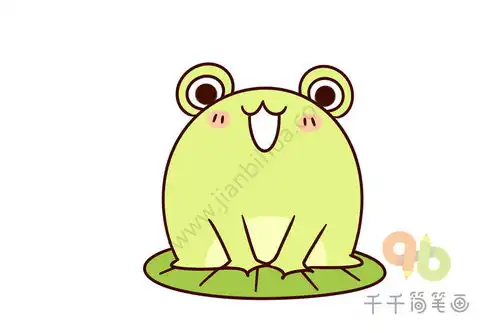 动物园里可爱的青蛙简笔画
