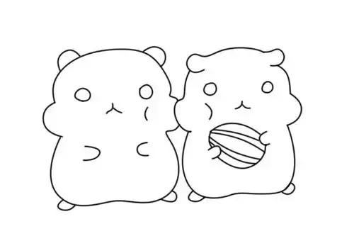两只仓鼠简笔画
