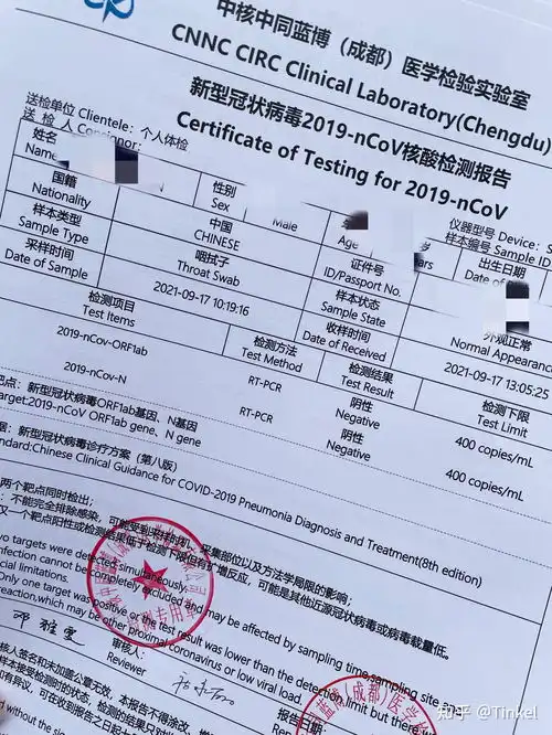 成都中英文核酸检测报告

