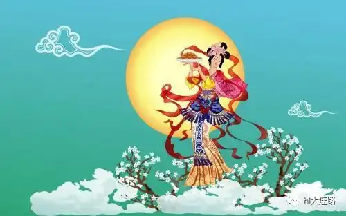 中秋节简笔画小娥