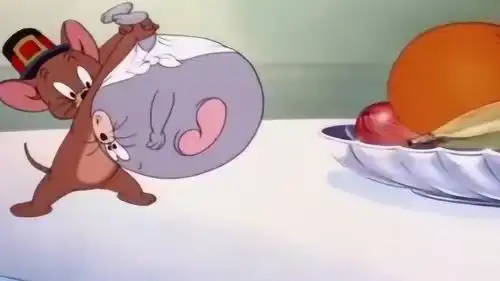 猫和老鼠小老鼠吞橙子吓到杰瑞
