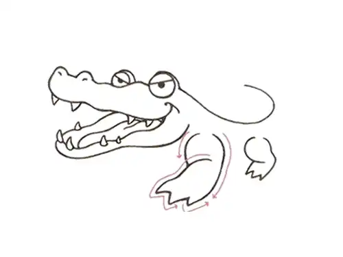 凶猛的小鳄鱼简笔画
