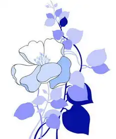 黑板报花边蓝花
