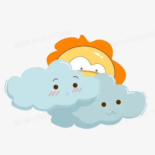手绘卡通太阳躲在云朵后免抠元素png图片素材免费下载云朵png30003000像素
