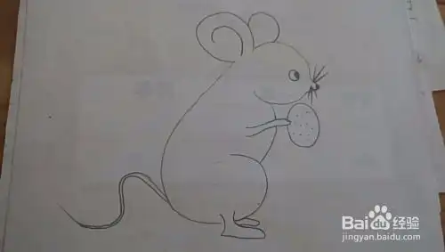多妈简笔画一只贪吃的小老鼠

