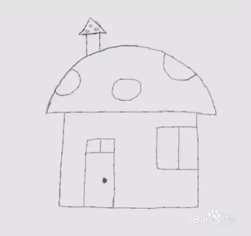 简笔画蘑菇房子是怎么画的
