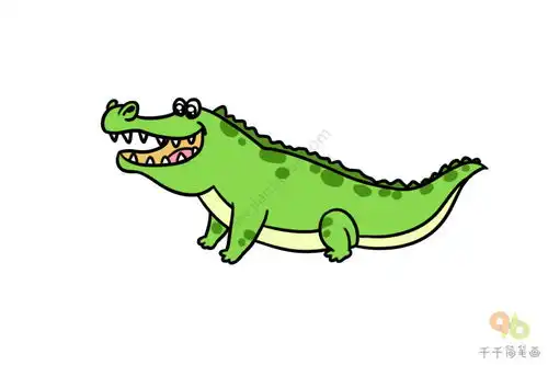 大嘴巴鳄鱼简笔画
