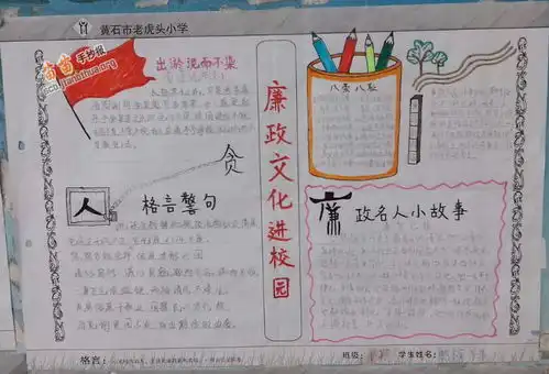廉政文化进校园手抄报图片大全资料
