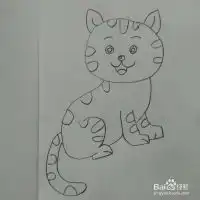 可爱的小花猫幼儿简笔画
