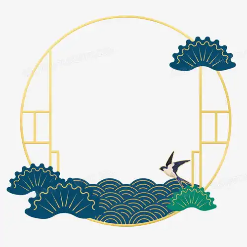 手绘国潮风边框png图片素材免费下载手绘png20002000像素熊猫办公
