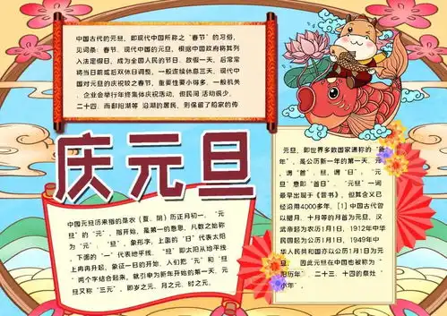 元旦手抄报,习俗谜语文字素材
