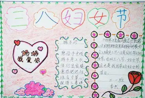 2020年二年级妇女节手抄报2张
