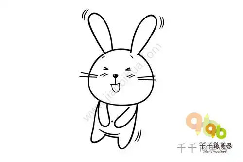 简单线稿兔子简笔涂色画
