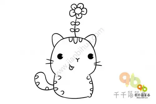 超萌喵星人简笔涂色模板大全
