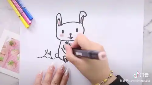 兔子简笔画彩色可爱涂色
