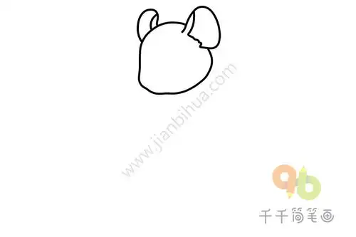 滑雪的小老鼠简笔画
