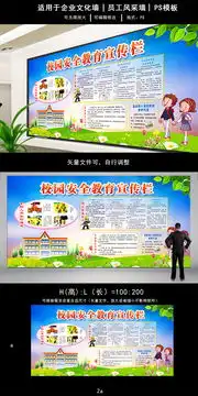 校园安全教育宣传栏文化墙图片素材psd分层格式下载其他展板设计大全
