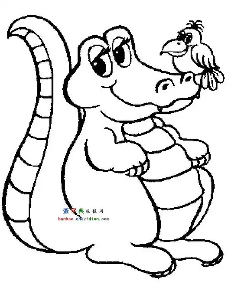 鳄鱼和它的伙伴简笔画
