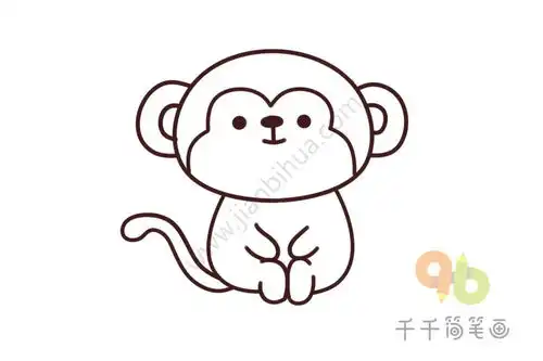 教你画猴子简笔画步骤图
