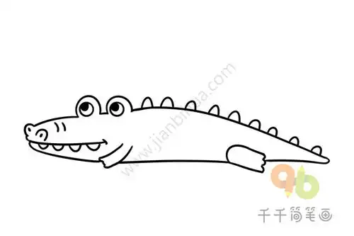 懒惰的鳄鱼简笔画

