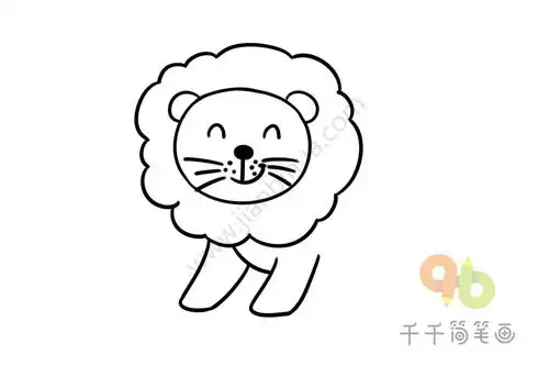 欢快的狮子简笔画
