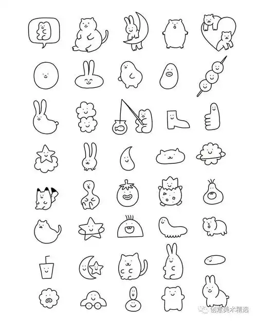 100个可爱元素简笔画手账素材
