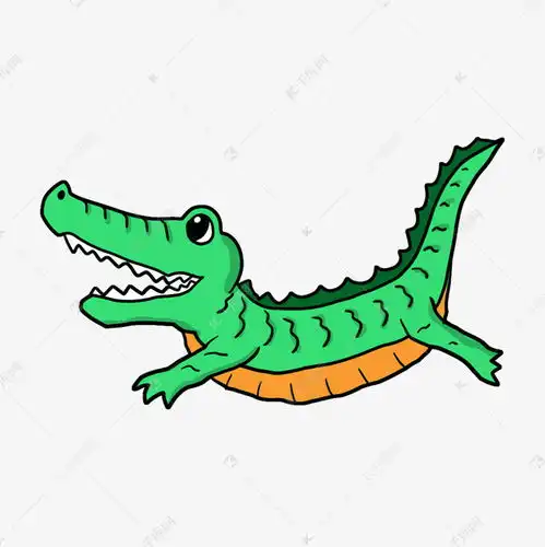 手绘卡通绿色鳄鱼插画素材图片免费下载千库网
