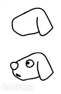 走路小狗简笔画
