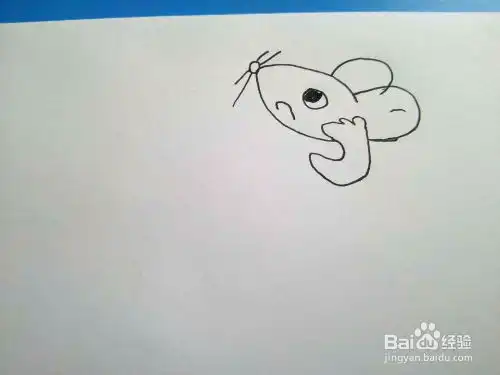 简笔画之搔首弄姿的小老鼠
