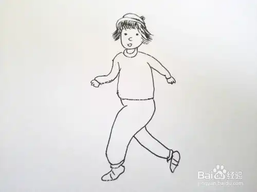 简笔画之奔跑的小姑娘
