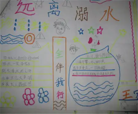 防溺水手抄报到防溺水
