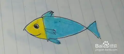 怎么画小鱼字母动物简笔画蜡笔画
