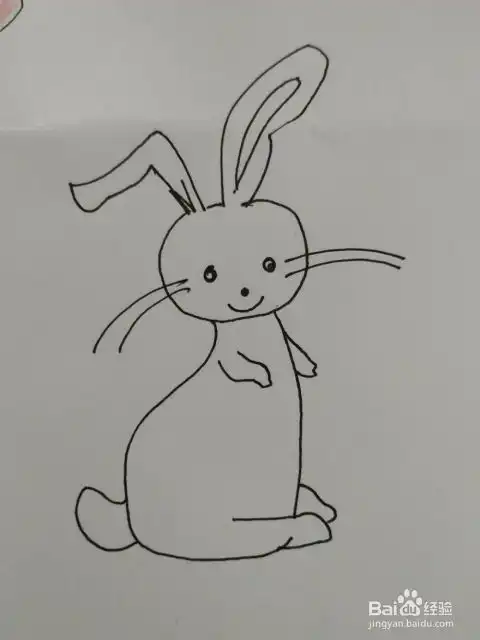 长耳朵兔子简笔画怎么画,怎么画长耳朵的小白兔
