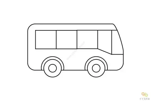 彩色的公交车简笔画
