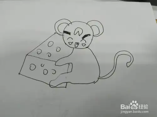 抱着礼物的小老鼠简笔画怎么画,怎么画抱着盒子
