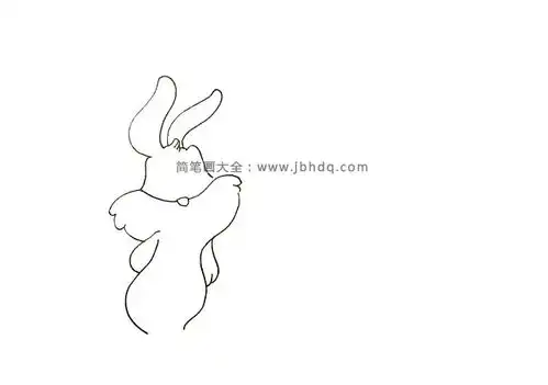 简笔画教程画想吃胡萝卜的小兔子
