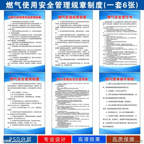 燃气使用安全管理制度设计图psd分层素材psd分层素材
